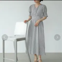 レイカズン 花柄 ワンピース 緑 白 半袖 フリーサイズ