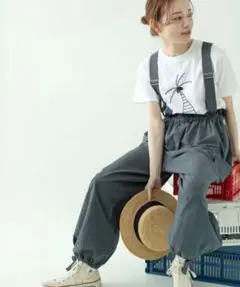 PAR ICI ダンプグランジウォッシュ 吊りパンツ　グレーのサムネイル