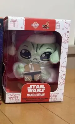 【最安値】スターウォーズ グローグー　サンタ　コスビ　ぬいぐるみキーホルダー