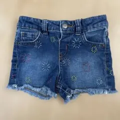 ショーパン　半ズボン　デニムショートパンツ 刺繍　デニム　cat&jack 紺色