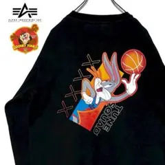 古着ALPHA×ルーニーチューンズ コラボロンT 黒 M スペースジャムtシャツ