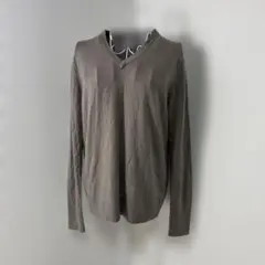 UNIQLO Vネック ニット セーター グレー 長袖 XL