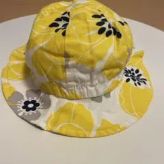 花柄バケットハット 黄色