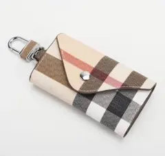 ボタン型　キーケース　キーポーチ　ベージュ