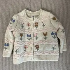 H&M 花柄　ニット　カーディガン　4-6m/68cm