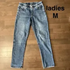 デニム　ジーンズ　ブルー　M 長ズボン　ゴム　ストレッチ