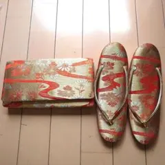 金色の草履と和装用バッグセット