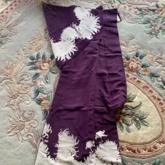 紫色 白い花柄 訪問着　リメイク　レトロ　和服