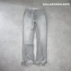 GALLARDAGALANTE / セミ フレア ブラック デニム ジーンズ 1のサムネイル