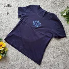 レリアン 半袖Tシャツ 9 紺 クラウン刺繍 王冠 日本製 綿100 上品のサムネイル