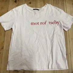 Kastane フロッキー大ロゴ半袖Tシャツ 薄ピンクのサムネイル