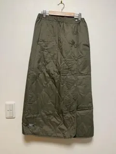 MEI キルティングロングスカート オリーブ