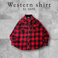 Wrangler バッファローチェック フランネルシャツ 厚手 ウエスタン古着