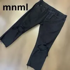 mnml ダメージ　デニム　ブラック　膝下丈　36 ボタンフライ