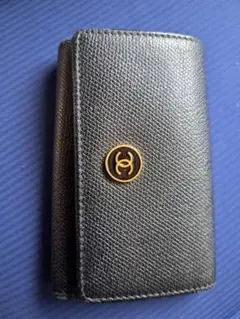 CHANEL ブラック レザー キーケース