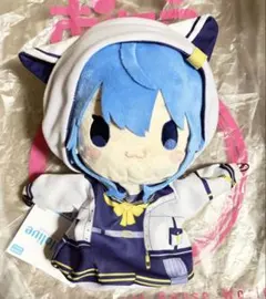 ホロライブ　パペットぬいぐるみ　星街すいせい　猫耳パーカーver.