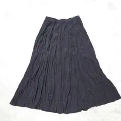 B6-2210　フレアスカート　ロング丈　ティアード　シワ加工　ウエストゴム