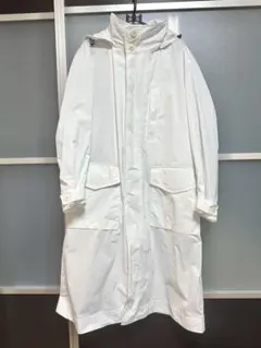 【美品】UNIQLO +J フーデットロングコート ホワイト S