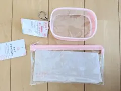 ★新品★カニカン付き 推し活ポーチ M&ペンケース★ピンク★セリア★ダイソー★のサムネイル