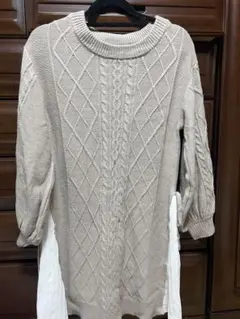 MAJESTIC LEGON ケーブルニット ベージュ ミディ丈