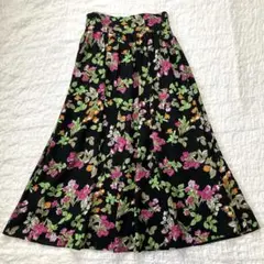 ティアラ TIARA 花柄 総柄 ボタニカル フラワー フレア ロング スカートのサムネイル