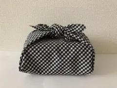 お弁当包み（65）黒ギンガムチェック　ミニ風呂敷　ハンドメイド