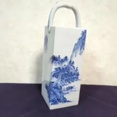 ◆九谷焼　花瓶　藍色