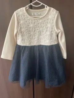 バースデー　conoco ワンピース 90cm 花柄刺繍×ドット