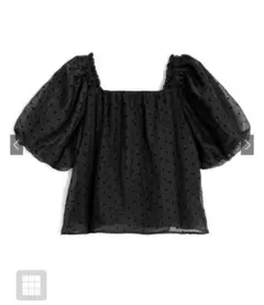 ドット柄シアーバルーンスリーブブラウス［ac2247］