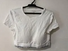 Calvin Klein クロップドTシャツ ホワイト