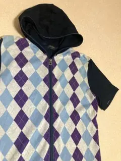 y2k MEN'S BIGI アーガイル ニット ドライバーズ 半袖 パーカー