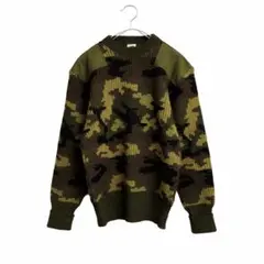 コマンドセーター グリーン迷彩 英国製 ミリタリー ウール リペア