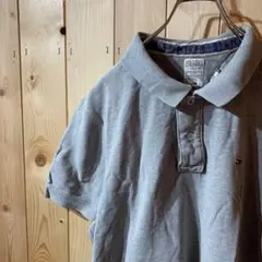 AE4399 TOMMY HILFIGER ポロシャツ グレー メンズ L ポス