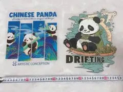 Q526. 【2枚セット】BIGアイロン熱転写シート　パンダ