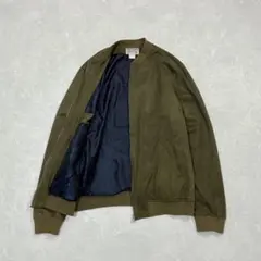 ジャケット　スエード　裏地ペイズリー柄　総柄　カーキ　グリーン　雰囲気◎　古着