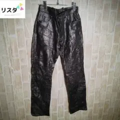 【レザースラックス】ヴィンテージ　黒　アメカジ　ロック