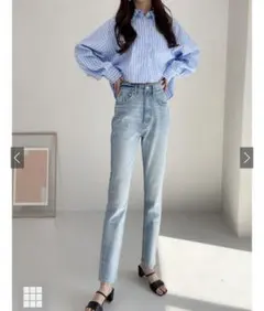 GRL ハイウエストテーパードデニムパンツ cu157a