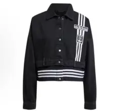 新品L adidasデニム2-IN-1 トラックトップ　ブラック　JJ3095