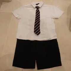 【中古】フォーマルスーツ 半袖シャツ・ショートパンツ・ネクタイ　110