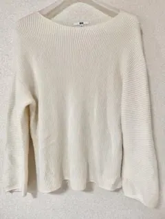 UNIQLO アイボリー リブ編みセーター XL