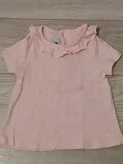 PETIT BATEAU プチバトー 80 半袖Tシャツ ピンク フリル 女の子のサムネイル