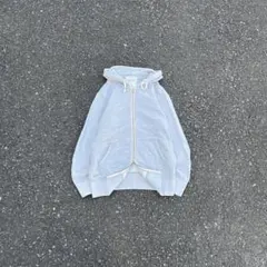 00s OLD UNIQLO ダブルジップパーカー 鹿子 グレー 無地 Y2K