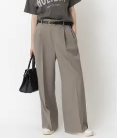 スピックアンドスパン センタープレス ワイドパンツ スラックス パンツ