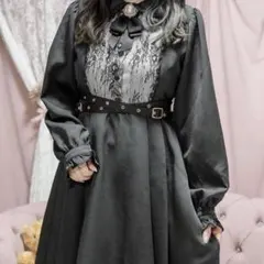 ROJITA ロジータ ブローチ付きレース切替クロスベルトワンピース 地雷 量産