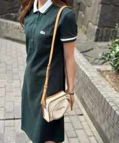 LACOSTE ラコステ ポロ ミニワンピース 38 フランス製 グリーンのサムネイル