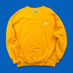 90s USA製 Reebokリーボック スウェットシャツ 無地 イエローのサムネイル