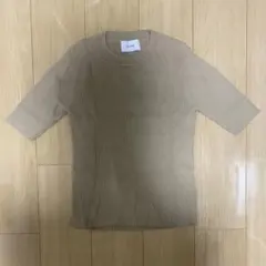CLANE ハーフスリーブリブニット