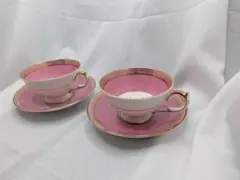ビンテージ フジチャイナ ナゴヤ オーロラ加工 カップ＆ソーサー 5客 