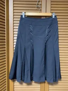 【美品】ソニアリキエル 膝丈プリーツスカート 黒 サイズ40(L)
