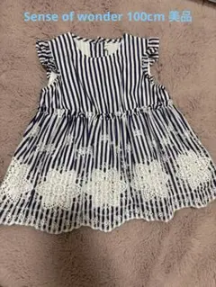 Sense of wonder 100 cm ストライプ フリル袖 チュニック
